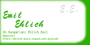 emil ehlich business card